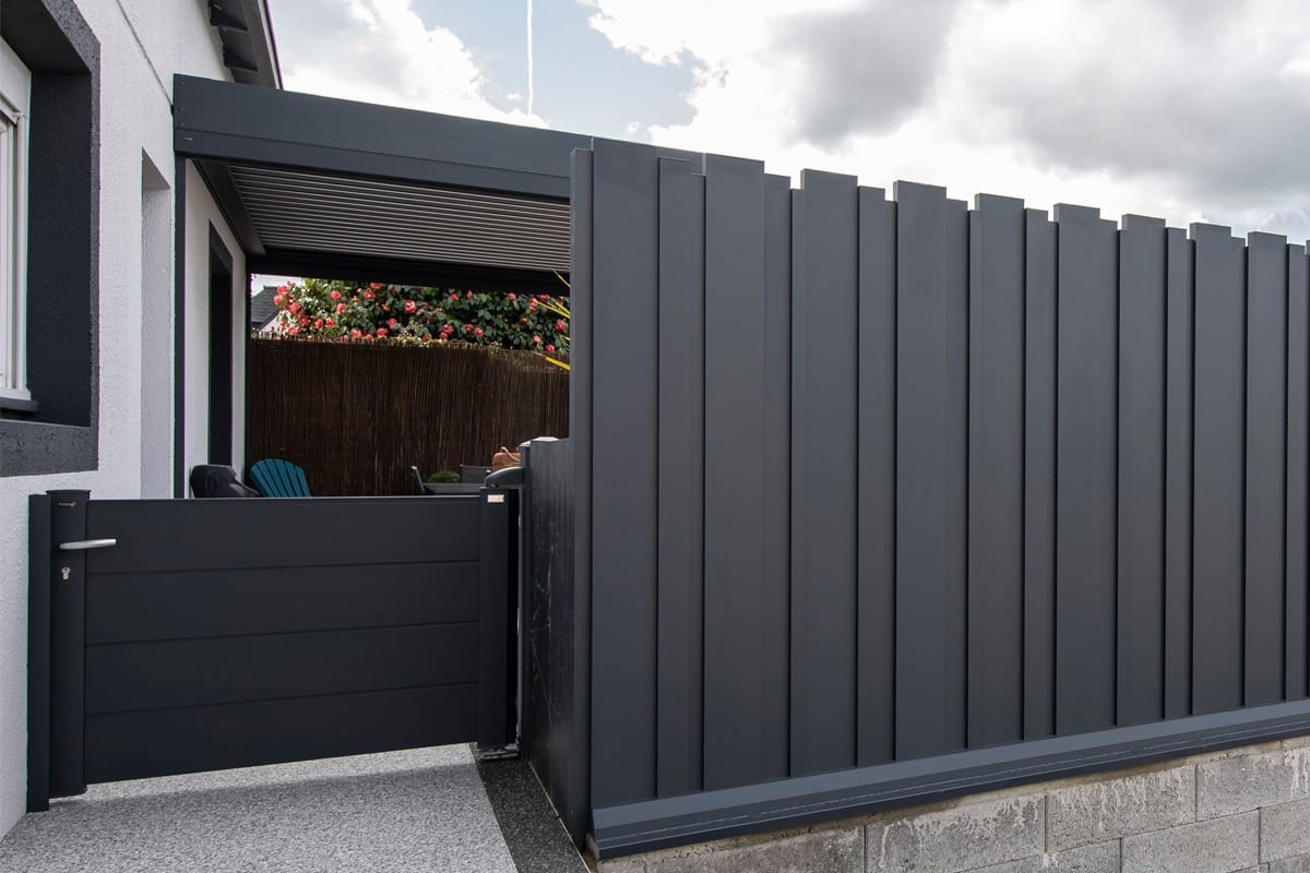 Portillon alu gamme Optimo modèle Phénix - RAL7016