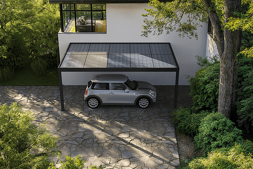 carport-alu-photovoltaique-ral-7016-1 Carport photovoltaïque adossé gamme Optimo - RAL7016