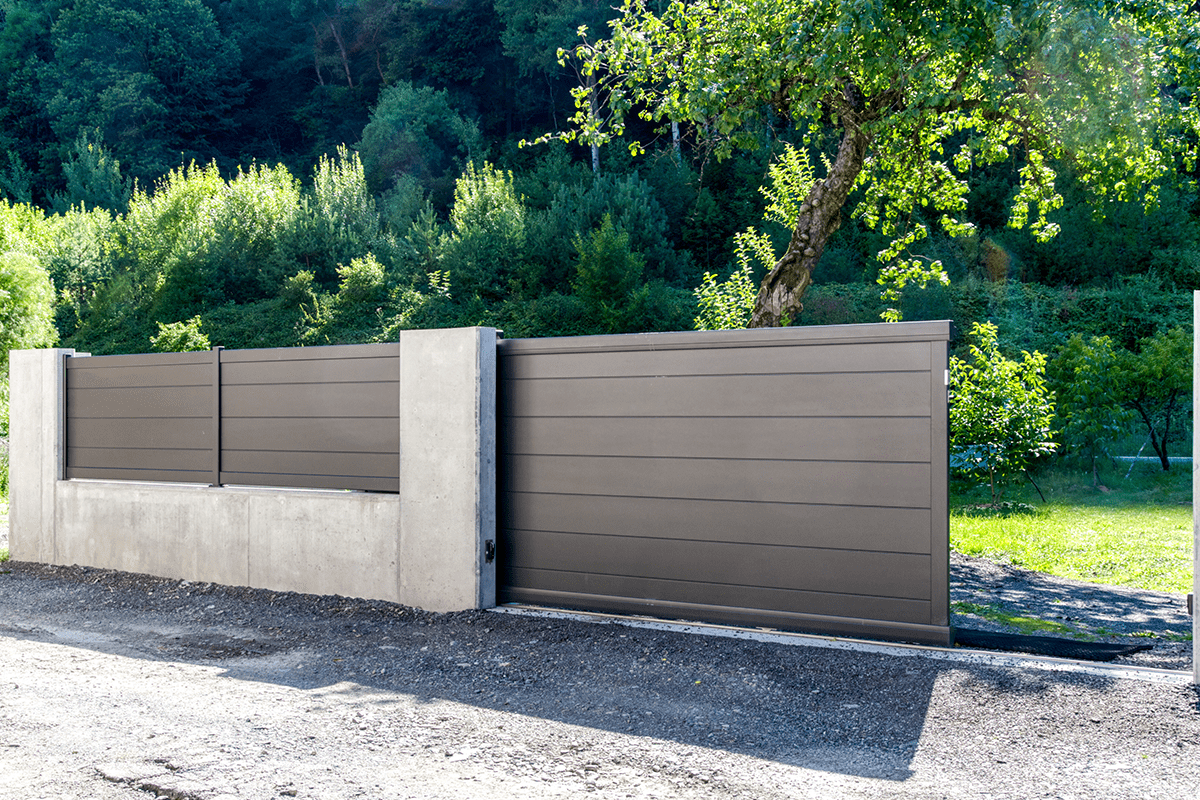 Portail coulissant Signature Origin lames 255 RAL 2100