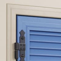 Coupe d’angle volet et précadre coloris beige